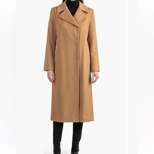 Sofia Cashmere  Camel Wool Notch Lapel Coat